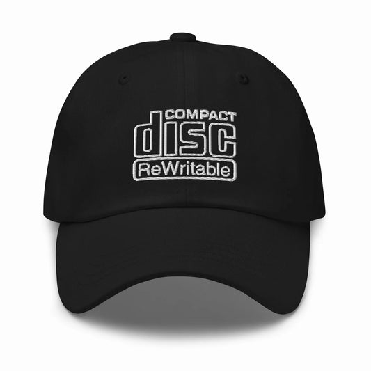 Vintage Style CD Compact Disc Rewritable Tape - Embroidered Dad Hat / Baseball Cap - Y2K Style - Gift for Him / Dad